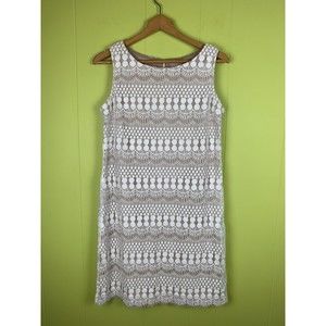 Jessica Howard Women's Lace Overlay Dress Sz 10 Sleeveless cream